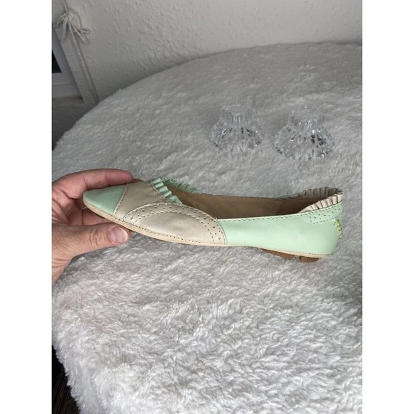 Terra Plana Womens Slip Ons Flats Green Ivory Leather Size EU 36 US 6 - Picture 9 of 13